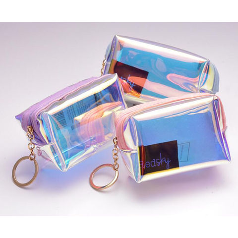 Cute Rainbow Clutch Clear Purse Bag Transparent 90s Glitter 