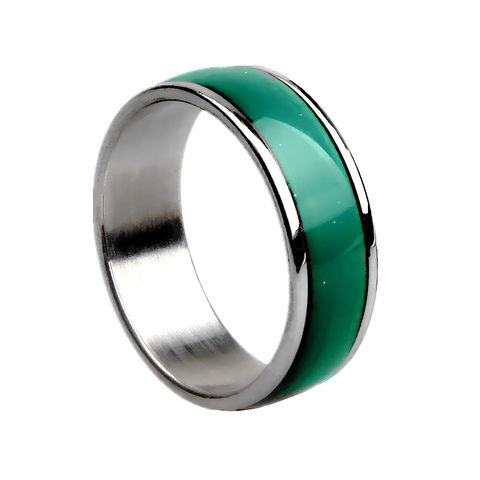 Comfort Fit Stainless Steel Color Changing Mood Ring Feeling