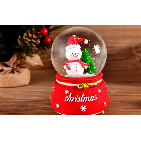 China Christmas Tree Musical Snow Globe Polyresin Crafts Water Ball On ...