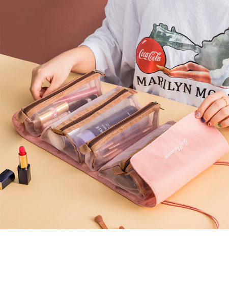 Women Travel Cosmetic Bag Makeup Pouches for Women, Roll Up Makeup Hanging  Bag