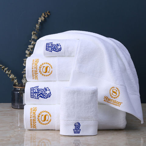 Buy Wholesale China Custom Logo 5 Star Luxury Embroidery White Bath Towel  100%cotton Hotel Towels Hot Sale Hand Towel & Hotel Bath Towels at USD  0.388
