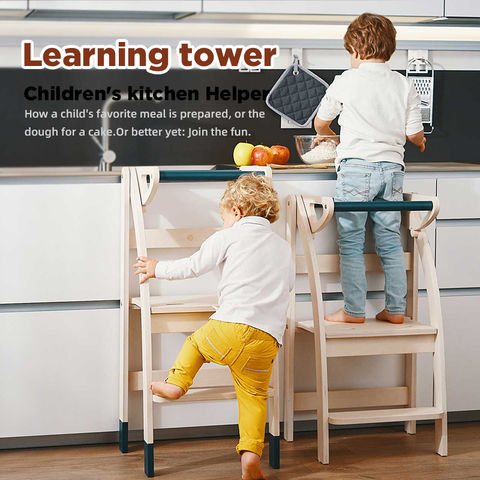 Taburete plegable con reposabrazos para niños, taburete de paso para lavar  las manos, torre de aprendizaje Montessori para bebés, sillas de comedor  multifuncionales - AliExpress