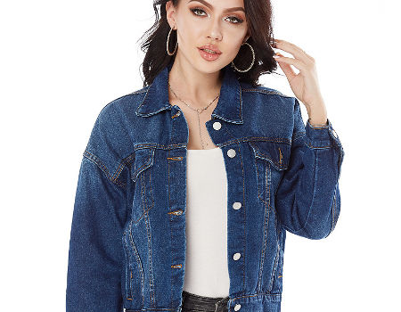 mid blue denim jacket womens