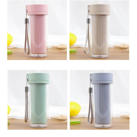 Simple Handle Straw Insulated Cup Reusable Travel Mug Water Bottle - China  Water Bottle and Bottle price