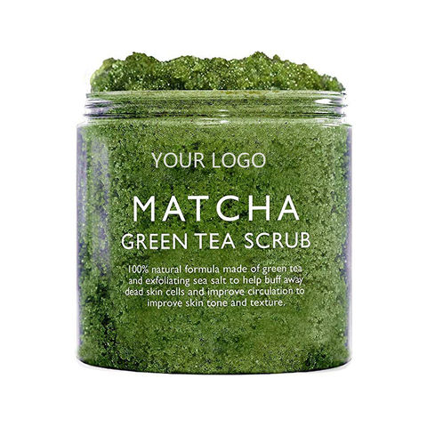 Exfoliador de limpieza profunda 100% natural, desintoxicación Matcha, té verde, exfoliante corporal, personalizado, OEM
