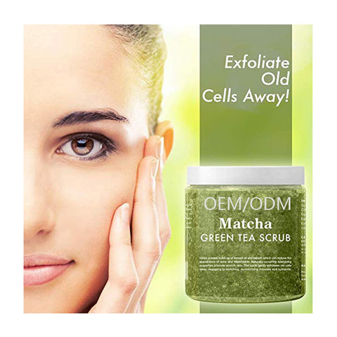 Exfoliador de limpieza profunda 100% natural, desintoxicación Matcha, té verde, exfoliante corporal, personalizado, OEM