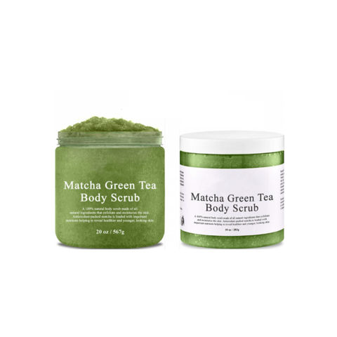 Exfoliador de limpieza profunda 100% natural, desintoxicación Matcha, té verde, exfoliante corporal, personalizado, OEM
