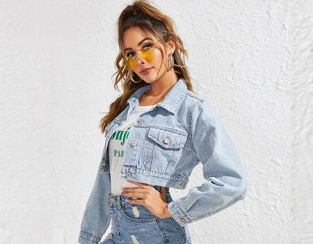Short Jean Jacket Women Vogue 