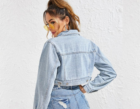Short Jean Jacket Women Vogue 
