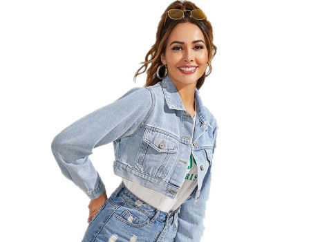 Short Jean Jacket Women Vogue 