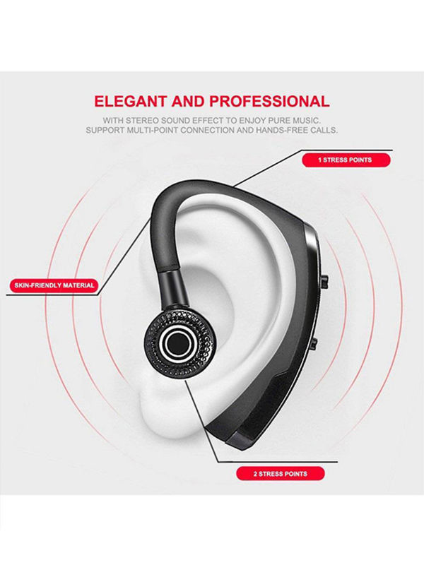 Business Bluetooth V9 Headset Earphone Wireless Handsfree 5.0 Mic for Car Driver 