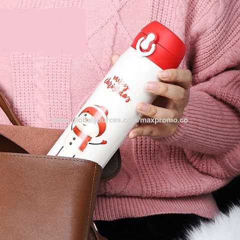 Stainless Steel Christmas Thermos Water Bottle Cartoon Christmas Tree  Portable Cup Vacuum Flasks Thermoses Coffee Cup