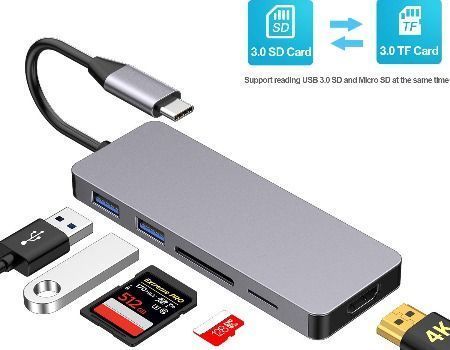 Combo USB 2.0 Tipo C USB-C para lector de tarjetas SD Adaptador para teléfono Macbook portátil