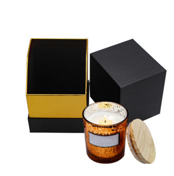 Black gift box,High-end custom gold foil logo rigid cardboard gift box ...