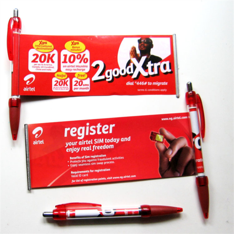 Promotional Ball Pen Calendar Pen Advertising Pull out Banner Pen