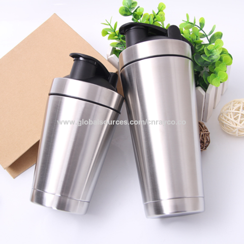 Buy Wholesale China Metal Sublimation Blank Custom Logo Gym Protein Shaker  Bottle With Mixing Ball & Blank Protein Shaker Bottle at USD 2.15