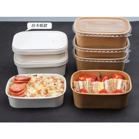 China Disposable kraft paper salad container lunch box on Global ...