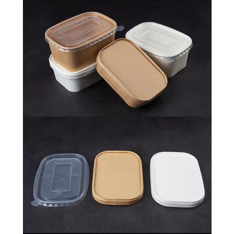 China Disposable kraft paper salad container lunch box on Global ...