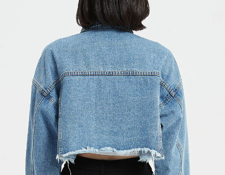 Blue Short Style Denim Jackets 