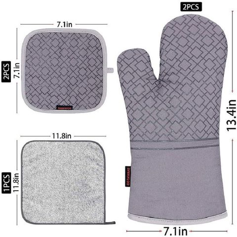 2pcs Thicken Baking Silicone Oven Mitts Microwave Oven Mini Mitts
