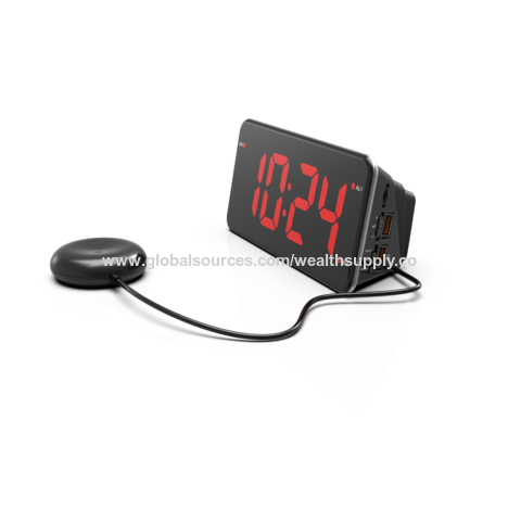 Loud Digital Alarm Clock w/ Super Bed Shaker Vibrating for Heavy Sleepers  Deaf