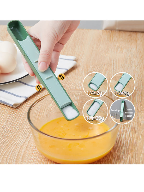 10-position adjustable double-headed kitchen spoon with scale for measuring ingredients for baking supplier