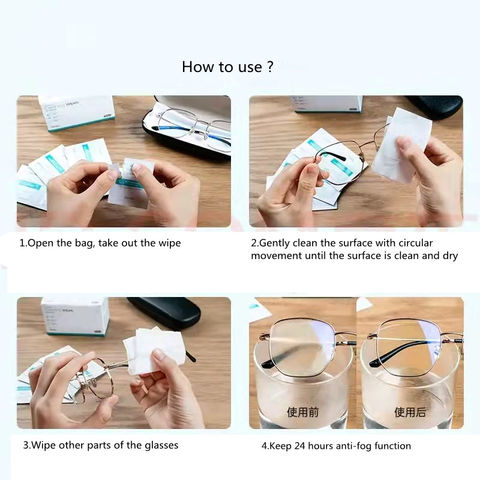 Screen Protector Lens Clean China Anti Fog Lens Cleaning Wipes Eyewear Glasses Computer Optical ...