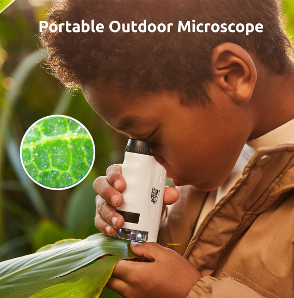 Microscope portatif Cadeau pour enfants Jouets éducatifs portables
