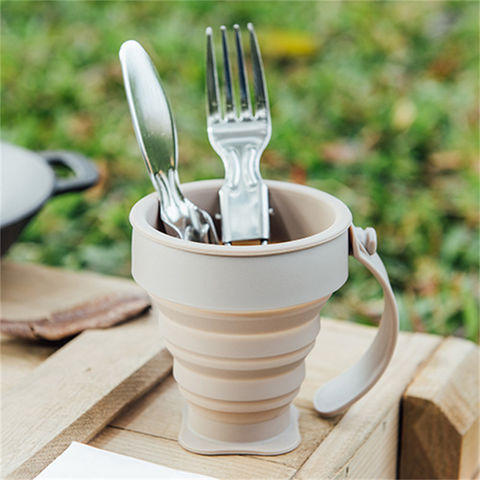 250Ml collapsible camping mug outdoor travel drinkware can be