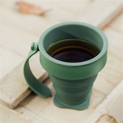 Foldable Silicone Coffee Cup, Travel & Camping Mug, With Leak