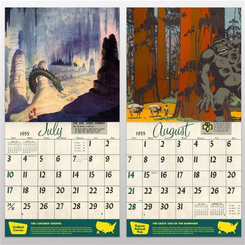 China 2022 Monsters Calendar National Park Monster Calendar Cards on