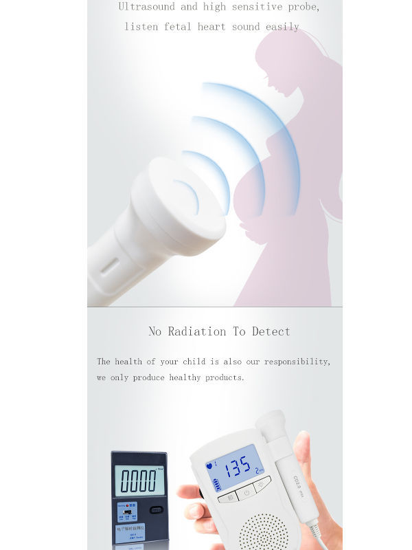 China Fetal heart rate at 8 weeks with FDA certificate portable handheld heart rate monitor on