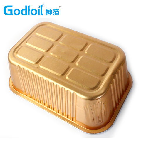 Buy Wholesale China Chinese Cheap Gold Square Foil Tray Disposable Smooth  Wall Aluminum Foil Container With Lids & Aluminum Foil Container at USD 0.1