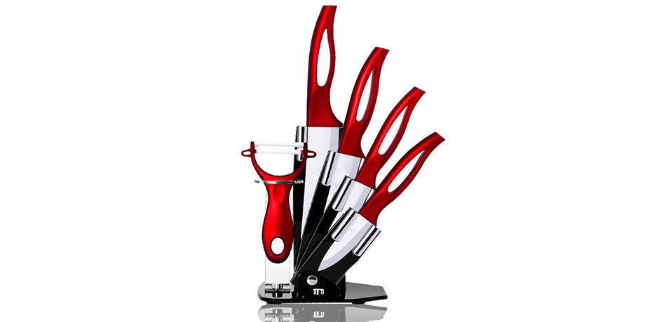 Buy Wholesale China Hot Selling On  5 Pcs Kitchen Ceramic Knife Set  With Acrylic Block Knife Holder & Ceramic Knives at USD 7.74