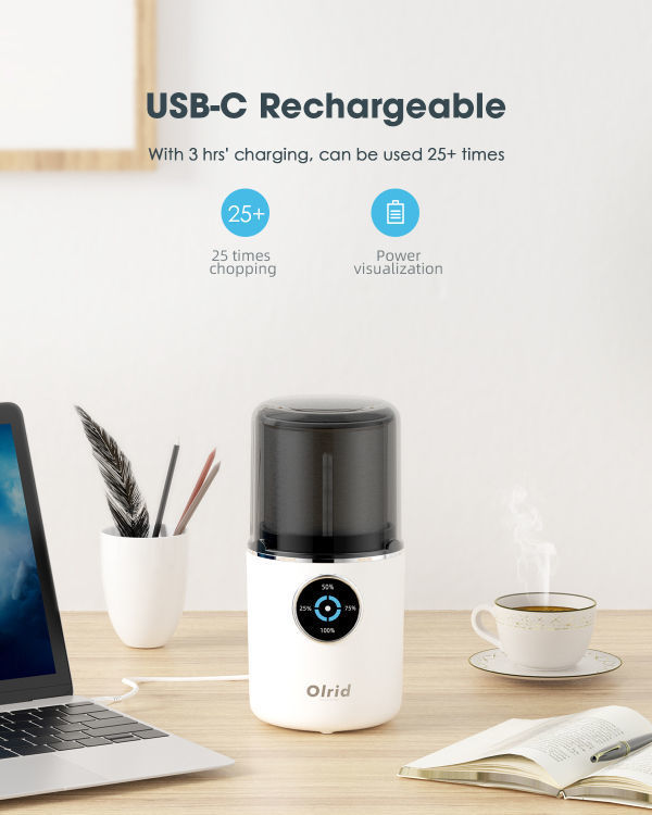 Rechargeable Electric Coffee Grinder Home Cordless Coffee Beans