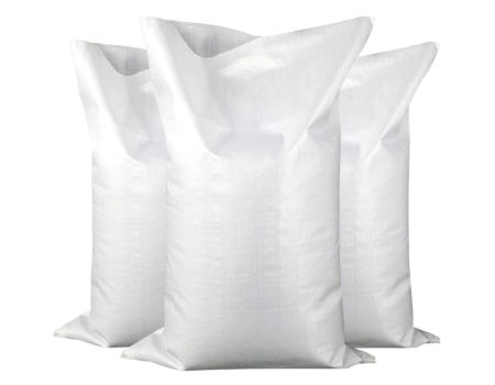 ROBUST WHITE WOVEN HEAVY DUTY RUBBLE BAGS/SACKS STITCHED TOP AND BOTTOM 