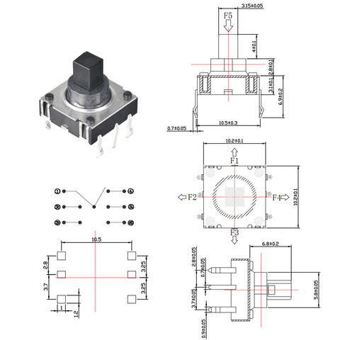China Yueqing factory switch manufacturers tactile switch 4 direction ...