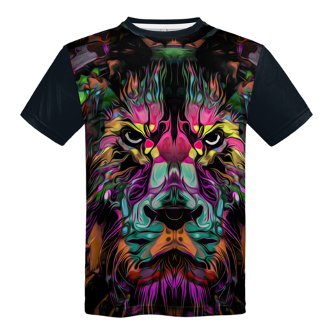 Source plus man lion tiger 3d printing t shirt polyester short