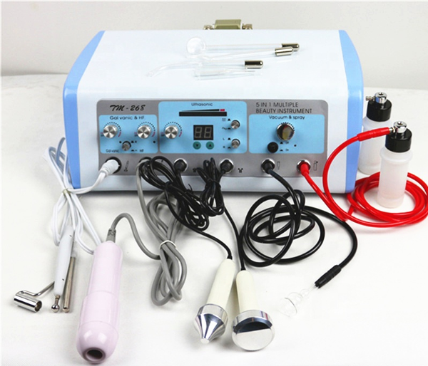 Multifunction 5 in 1 skin lifting galvanic ultrasonic high frequency
