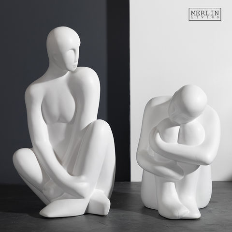 White Modern Art Marble Human Body Sculpture, For Decoration