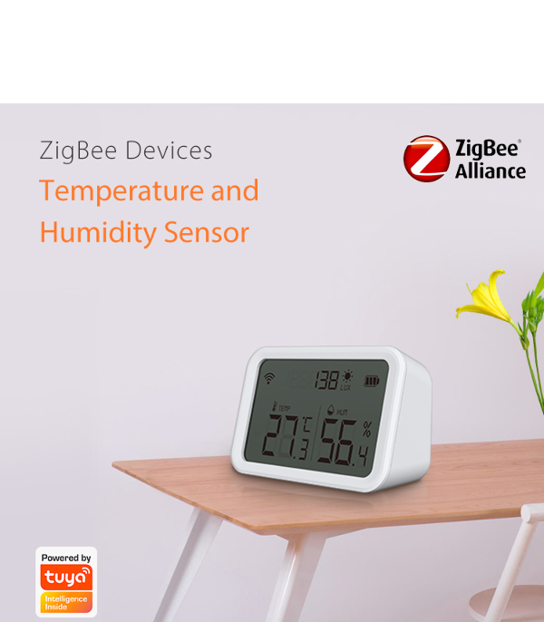 Buy Wholesale China Tuya Zigbee Lcd Display Smart Temperature Humidity  Sensor Detector Light Intensity Detection & Zigbee Temperature Humidity  Light Sensor at USD 14.89