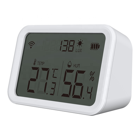 Zigbee/Bluetooth Smart Brightness Thermometer Real-time Light Sensitive  Temperature and Humidity Detector