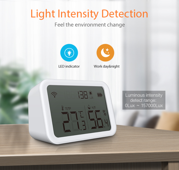 Buy Wholesale China Tuya Zigbee Lcd Display Smart Temperature Humidity  Sensor Detector Light Intensity Detection & Zigbee Temperature Humidity  Light Sensor at USD 14.89