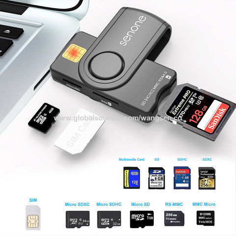 ROCKETEK CR310 USB 3.0 + carte TF + carte SD + carte SIM + lecteur de