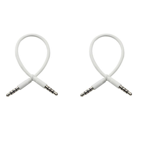 1m White Slim 3.5mm Stereo Audio Cable - Male to Male