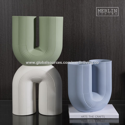 Nordic green Ceramic vase decoration home jarrones decorativos