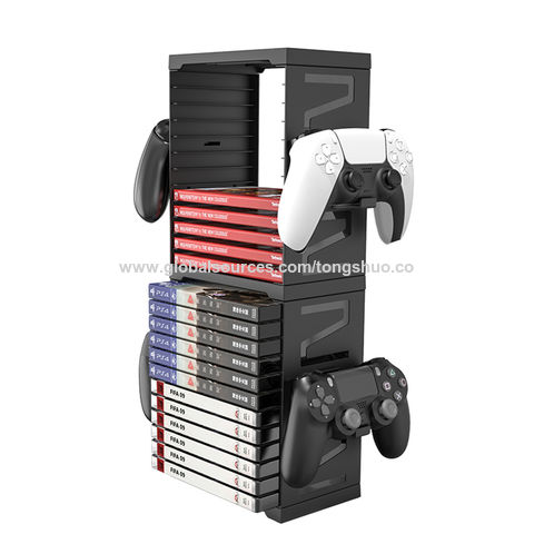 For PS5 Slim host multifunctional heat dissipation base with disc storage  rack