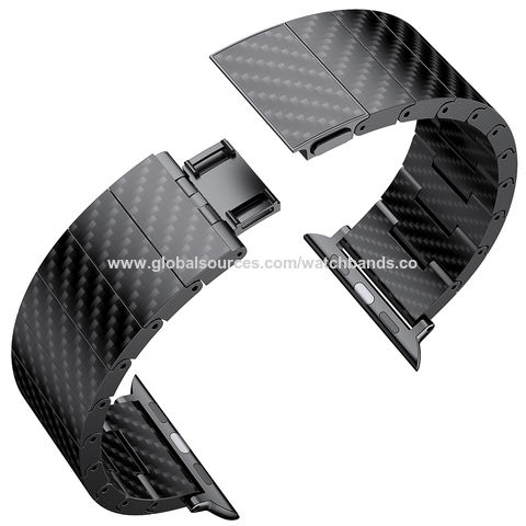 Stainless Steel Black Plated Blue Carbon Fiber Inlay Bracelet 8.25 Men  Link: 31941378965573