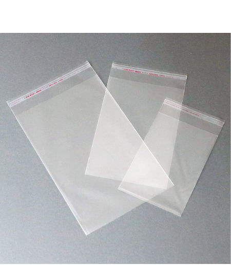 Clothing Garment T Shirt Clear Cellophane Bags With Self Seal Adhesive Tape 