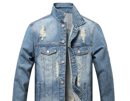 Boys Lightweight Denim Vest Coat Ripped Jean Jacket with Patches